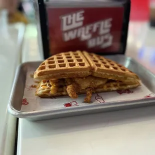 Buttermilk Fried Chicken &amp; Waffle with Thunder Sauce