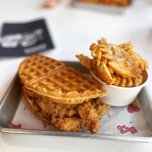 Fried Chicken and Waffle Sandwich