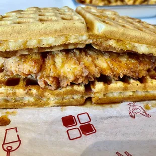 Buttermilk Fried Chicken and Waffle Sandwich