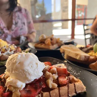waffles, food