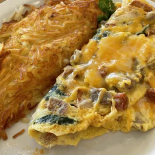 Special #2 - 2 eggs omelet with onion, spinach, sausage, &amp; linguisa (AWESOME!!!)