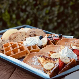 waffles, food