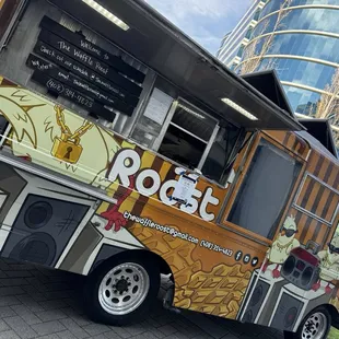 Waffle truck right in front of Oracle building