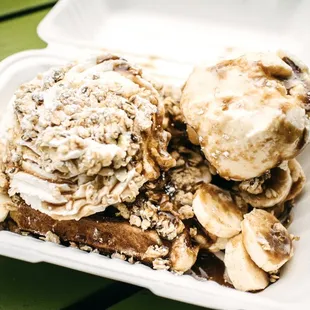 Banana Caramel Sundae Waffle.