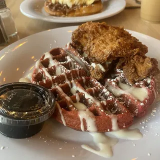 Chicken and Red Velvet Waffle