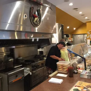 Chef Dean making breakfast.