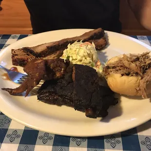 The sample platter...there are two sandwiches but he ate one before I took the picture.