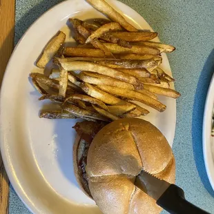 Cowboy burger with fries very good!