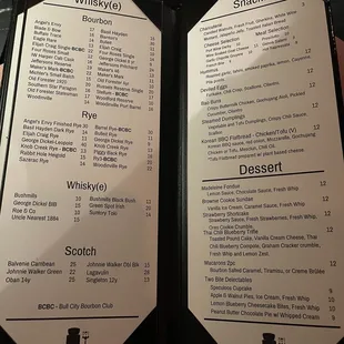 Snack menu