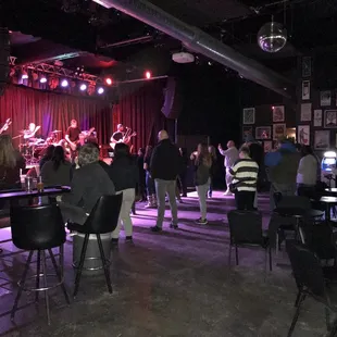 a band playing on stage