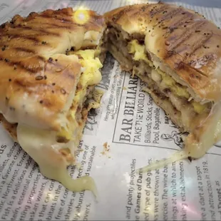 a sandwich cut in half