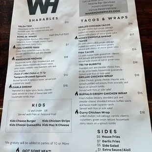 menu