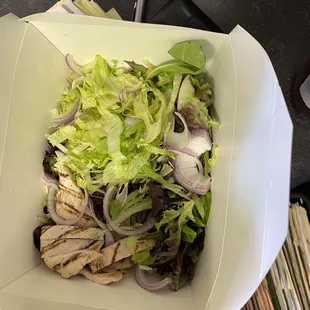 That's a Grilled Chicken Salad $15 and 30+ minute wait.