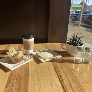 Pumpkin cheese cake muffin, brown sugar latte and sugar cookie