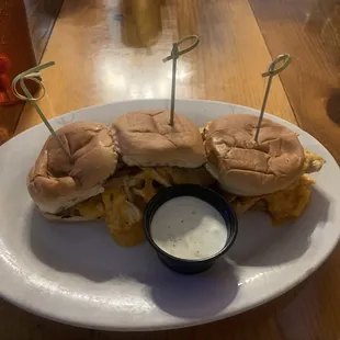 Buffalo Chicken Ranch Sliders