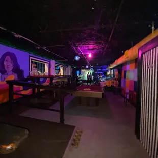 the inside of a brightly lit restaurant