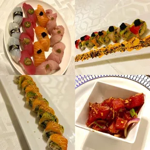 Nigiri, rolls, &amp; tuna poke yum!!!