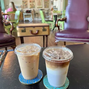 Chai with vanilla + Centerpiece latte