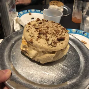 Butter pecan ice cream sandwich