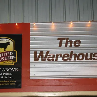 a sign for the warehouse