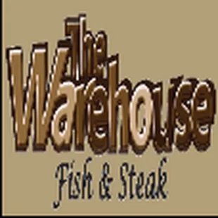 the logo for the warehouse fish and steak
