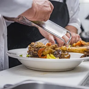 a chef preparing a meal