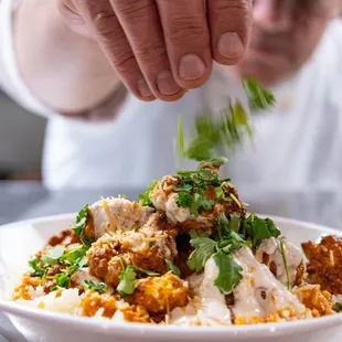 a chef preparing food