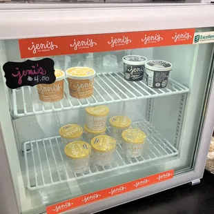 a display of frozen yogurts