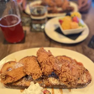 Tres leches French toast and chicken