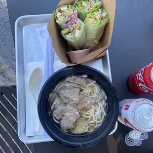 Child&apos;s Pho and the spring rolls, so filling!