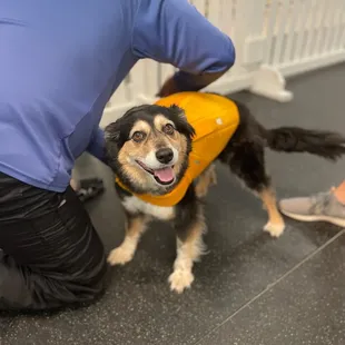 Staff helping Kannon put on her life jacket