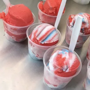 red, white, and blue ice cream