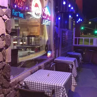 Pet friendly patio in front of the restaurant