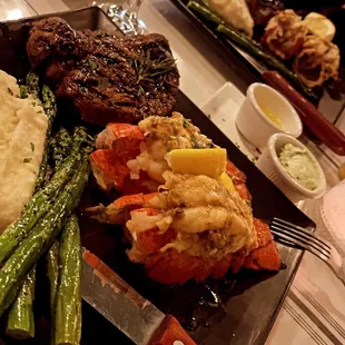The Filet Mignon and lobster tail dinner.