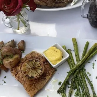 Wild salmon &amp; Lobster and ribeye