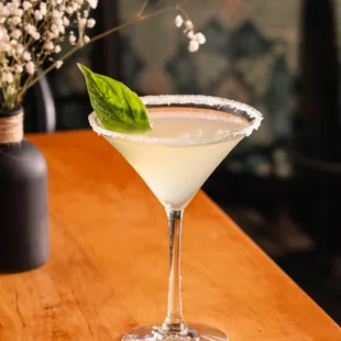a glass filled with a drink