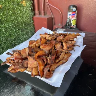 Brad's breakfast plate. Are you kidding me? 50 pieces of bacon and a beer? We shared this with the entire bar and made so many friends!
