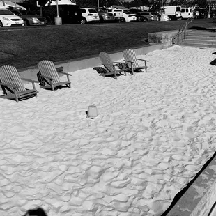 Man made Beach sitting area