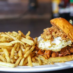 a sandwich and french fries