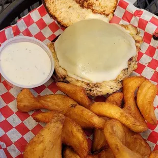 Chicken pesto on GF bun