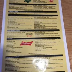 sushi and sashimi, menu