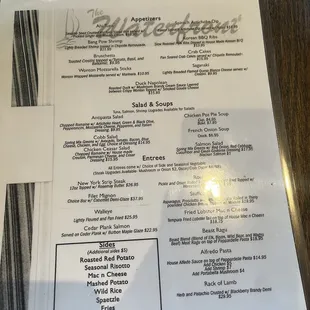 the menu