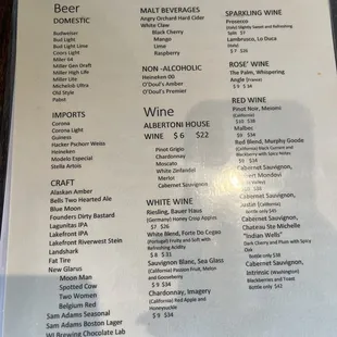 the menu