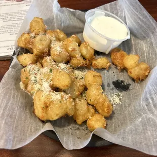 Hand breaded cheese curds