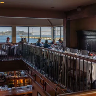Mezzanine Level Dining Area with views of the Bay Bridge