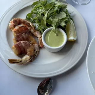 Grilled Pancetta Prawns