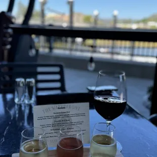 Sparkling flight and Del Dotto Cab