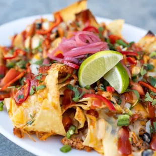 a plate of nachos