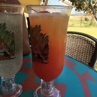 two drinks on a table