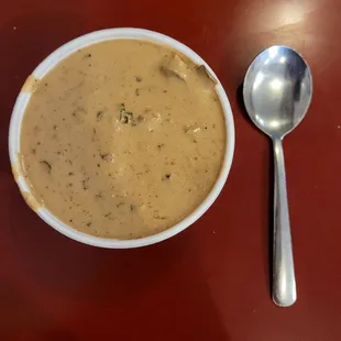 Sirloin sour cream ravioli soup